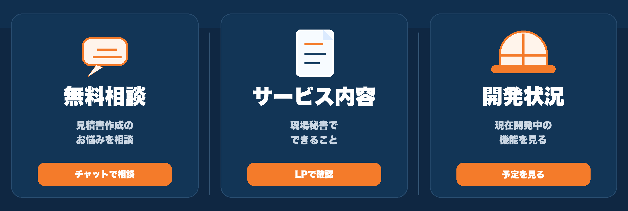 現場秘書のLINEリッチメニュー